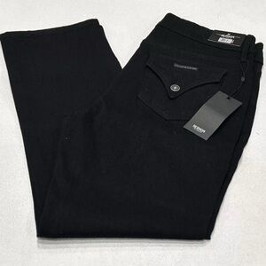 Hudson Women's Midrise Jeans Straight Leg Stretch Black Denim, Size 12/32 New
